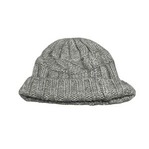 Aerie Grey Cable Knit Wool Alpaca Blend Beanie Hat One Size